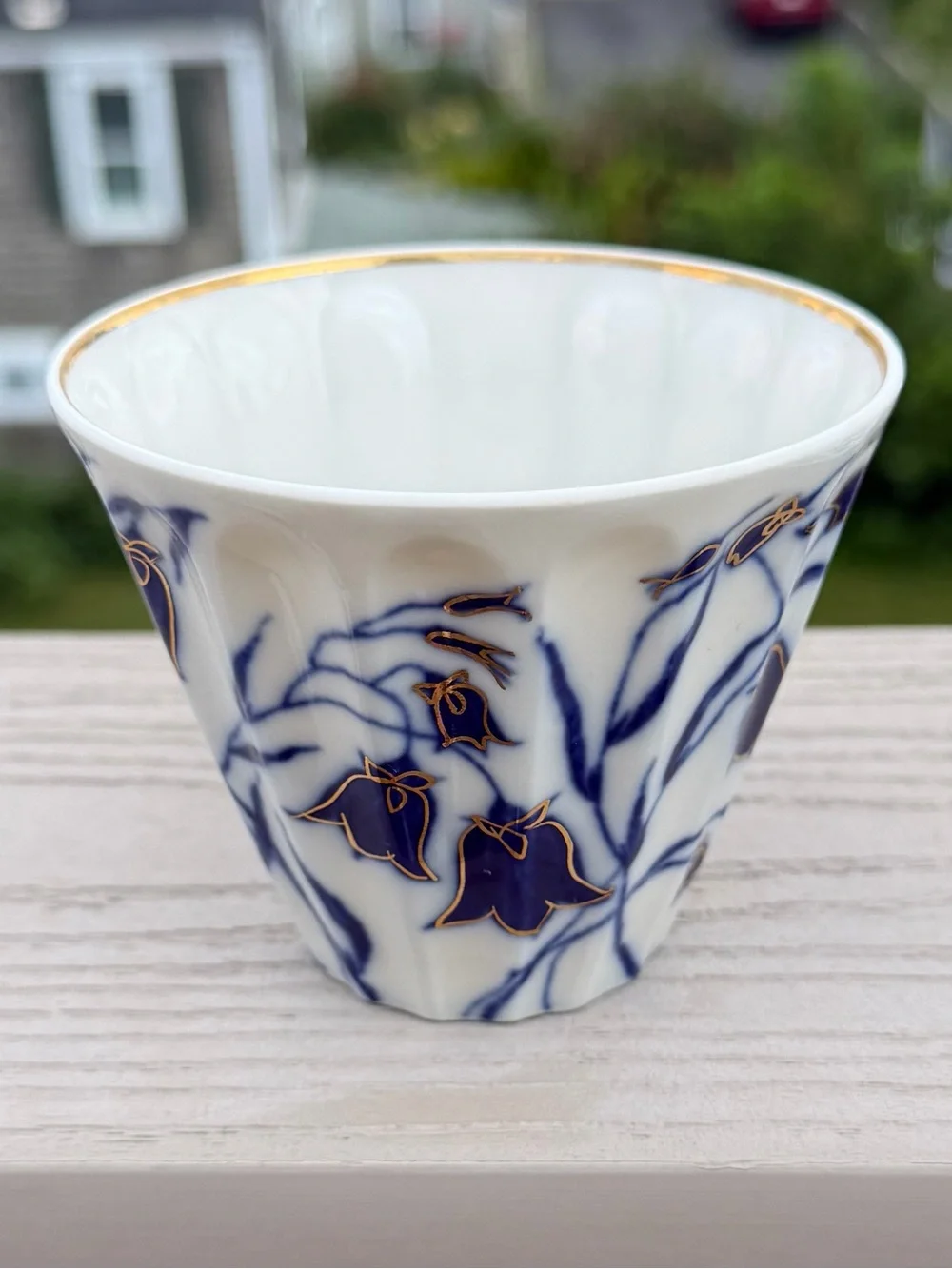 Lomonosov Porcelain Blue Bells Tea Cup & Saucer Set, Vintage, Made in Russia